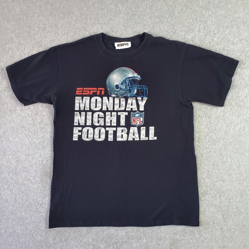 Monday Night Football Shirt Mens Med Black NFL Football ESPN Graphic Tee